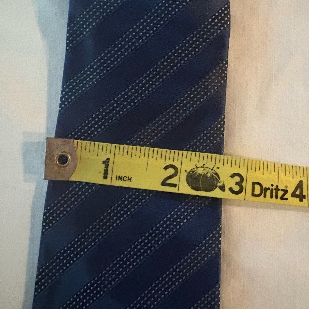Pre-Tied Zipper Mens Tie For Men Woven Necktie Neckties One Size Navy Blue - Picture 5 of 7